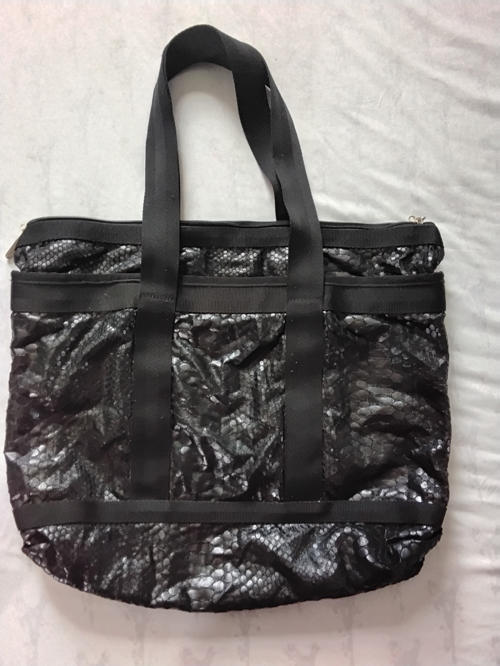 Lesportsac Black Sequin-Effect Tote